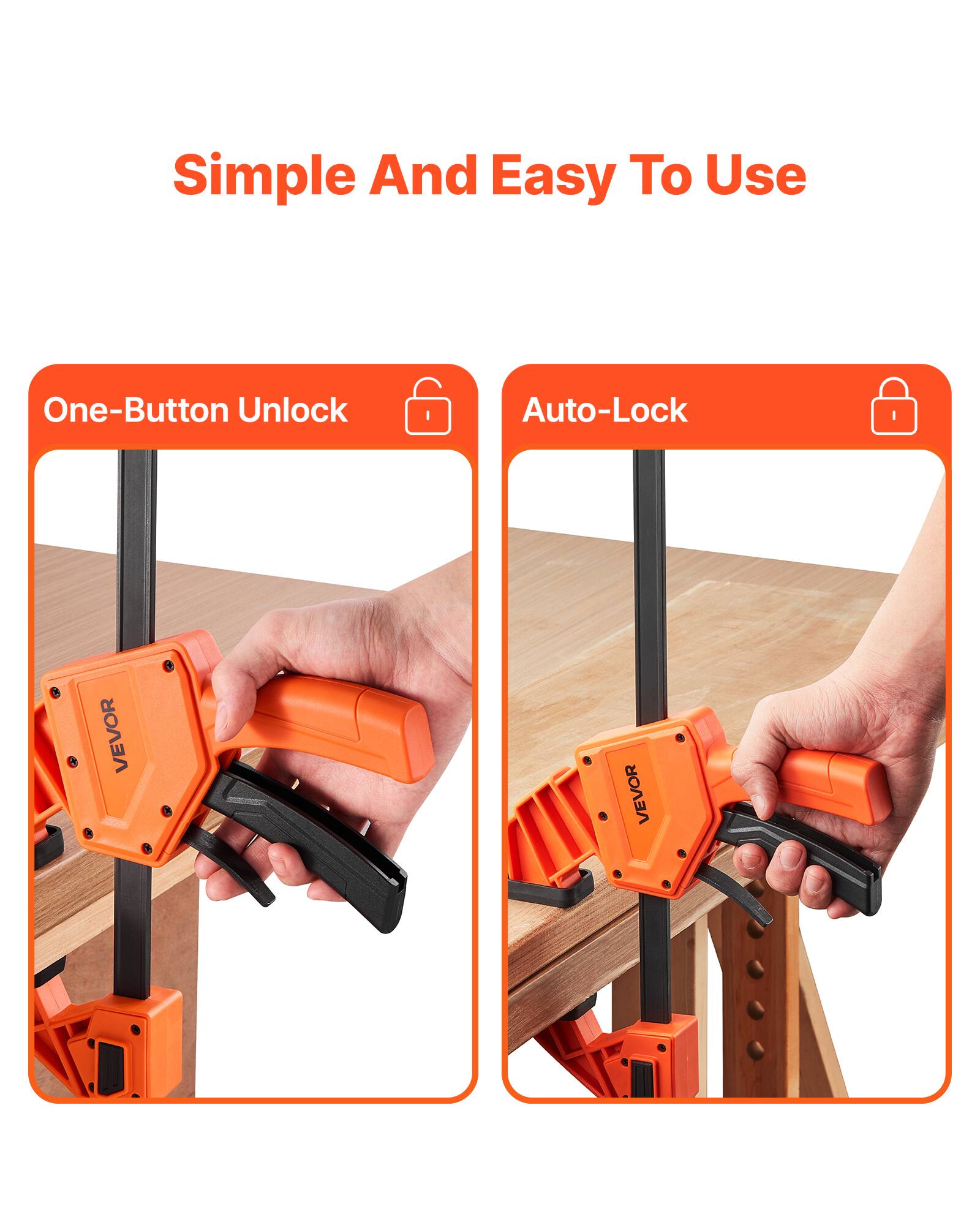 Simple And Easy To Use

One-Button Unlock

Auto-Lock

VEVOR