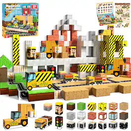 NICHOLAS KLEIN - Magnetic Blocks-100pcs Building Blocks Road With Car Stem Toys For Ages 3 Christmas Birthday G - Construction