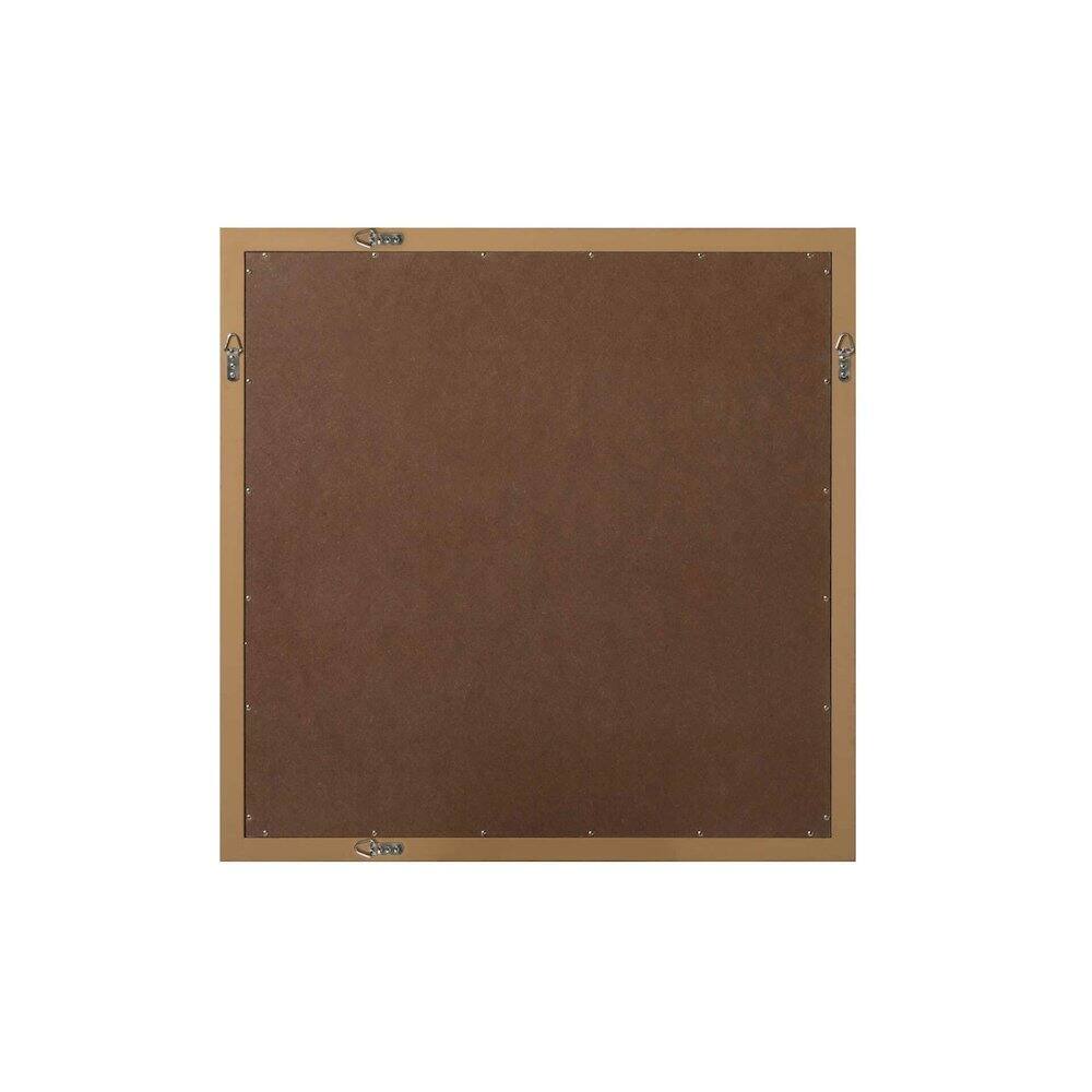 Angle. Elegant Kitchen and Bath - Noah Wooden Square Mirror 36 x 36 in Honey Teak - Honey Teak.