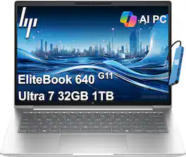 HP - EliteBook 640 G11 14" WUXGA Laptop - Intel Core Ultra 7 with 32GB Memory - 1TB SSD - Thunderbolt 4 - Win 11Pro - Silver