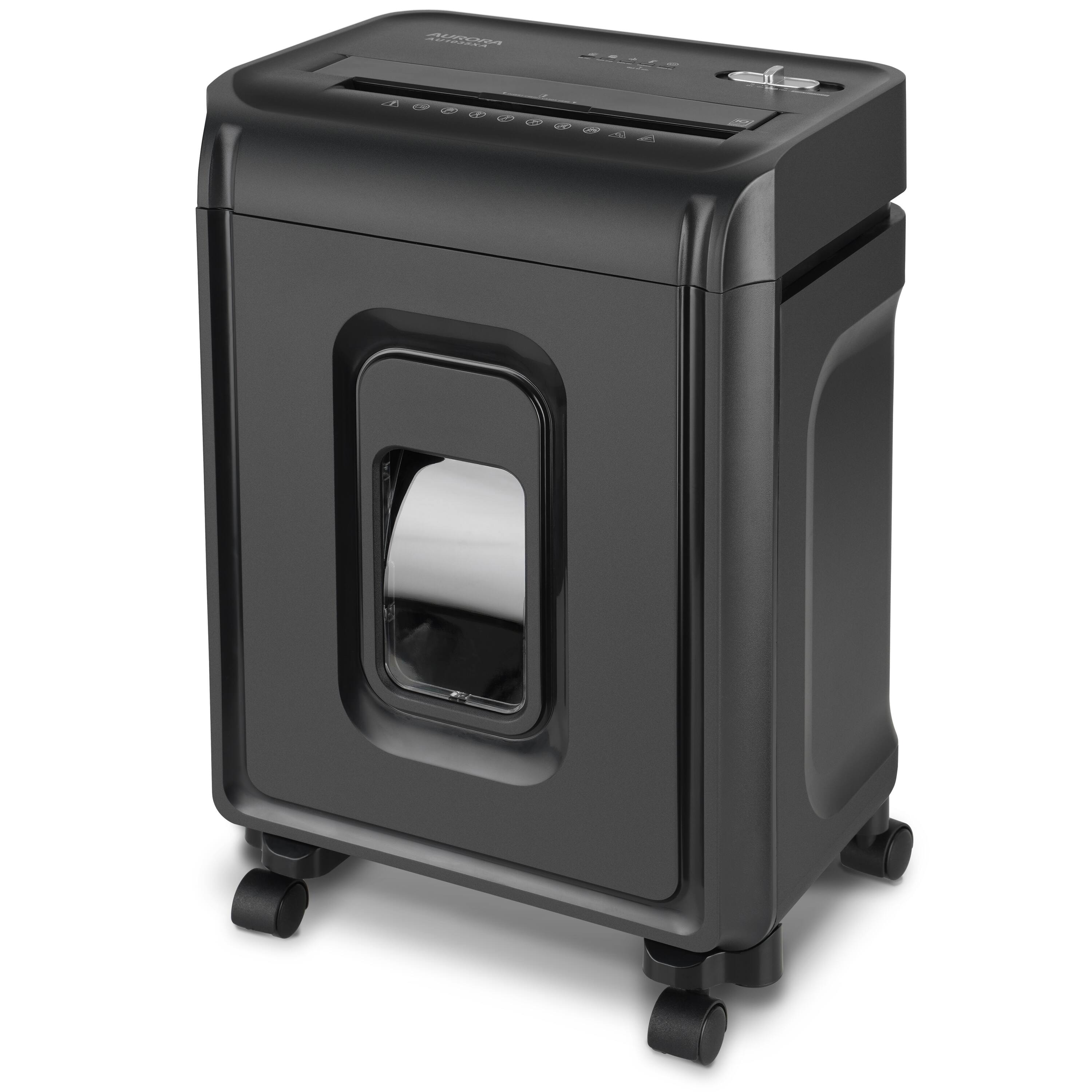 Angle. Aurora - Aurora AU1035XA 10-Sheet Crosscut Paper/Credit Card Shredder with 4-Gallon Pullout Wastebasket - Black.