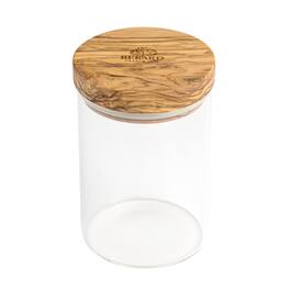 Berard - Glass Storage Jar With Olive Wood Lid, 20-ounce - Brown