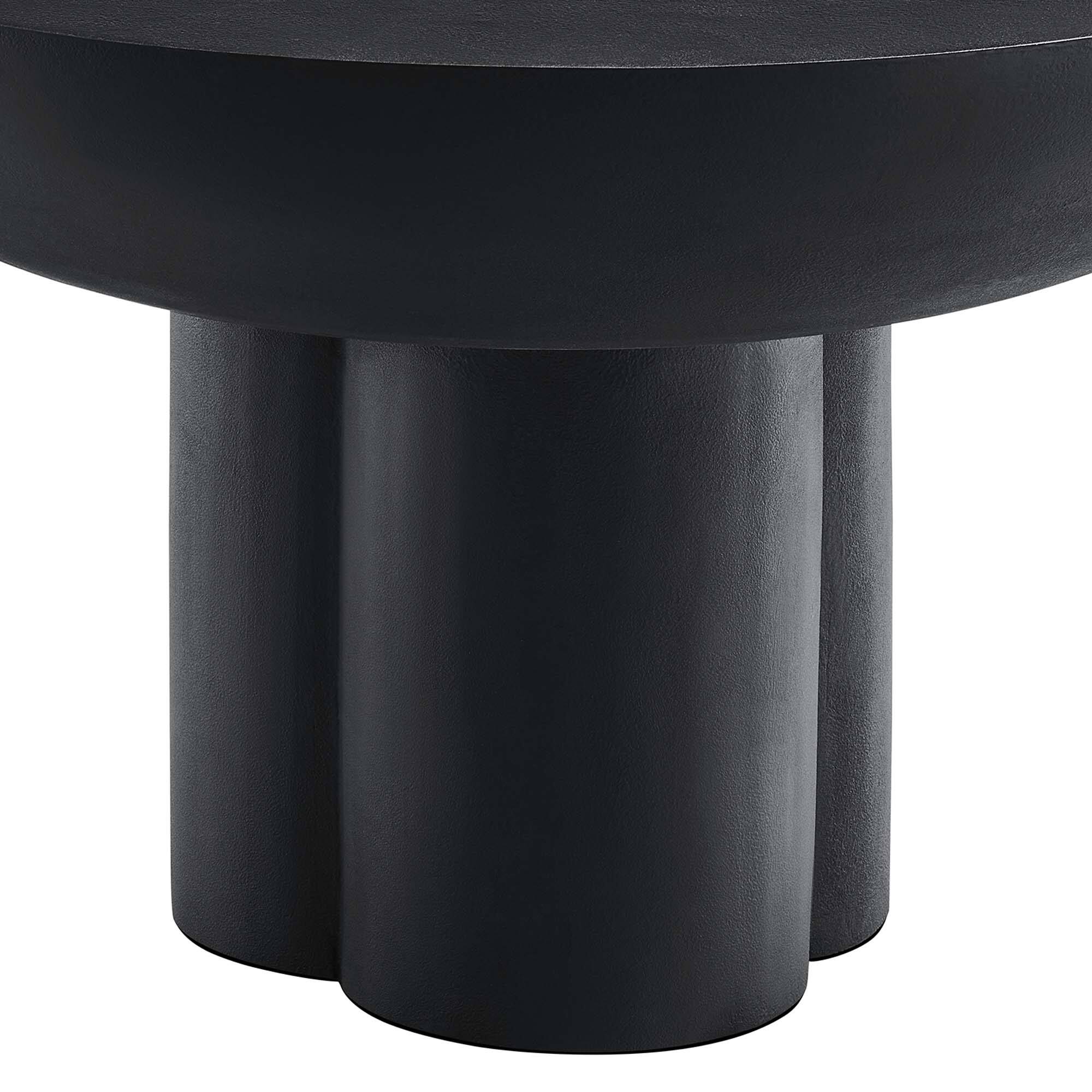 Alt View 5. Modway - Caspian Round Concrete Coffee Table by Modway - Black.