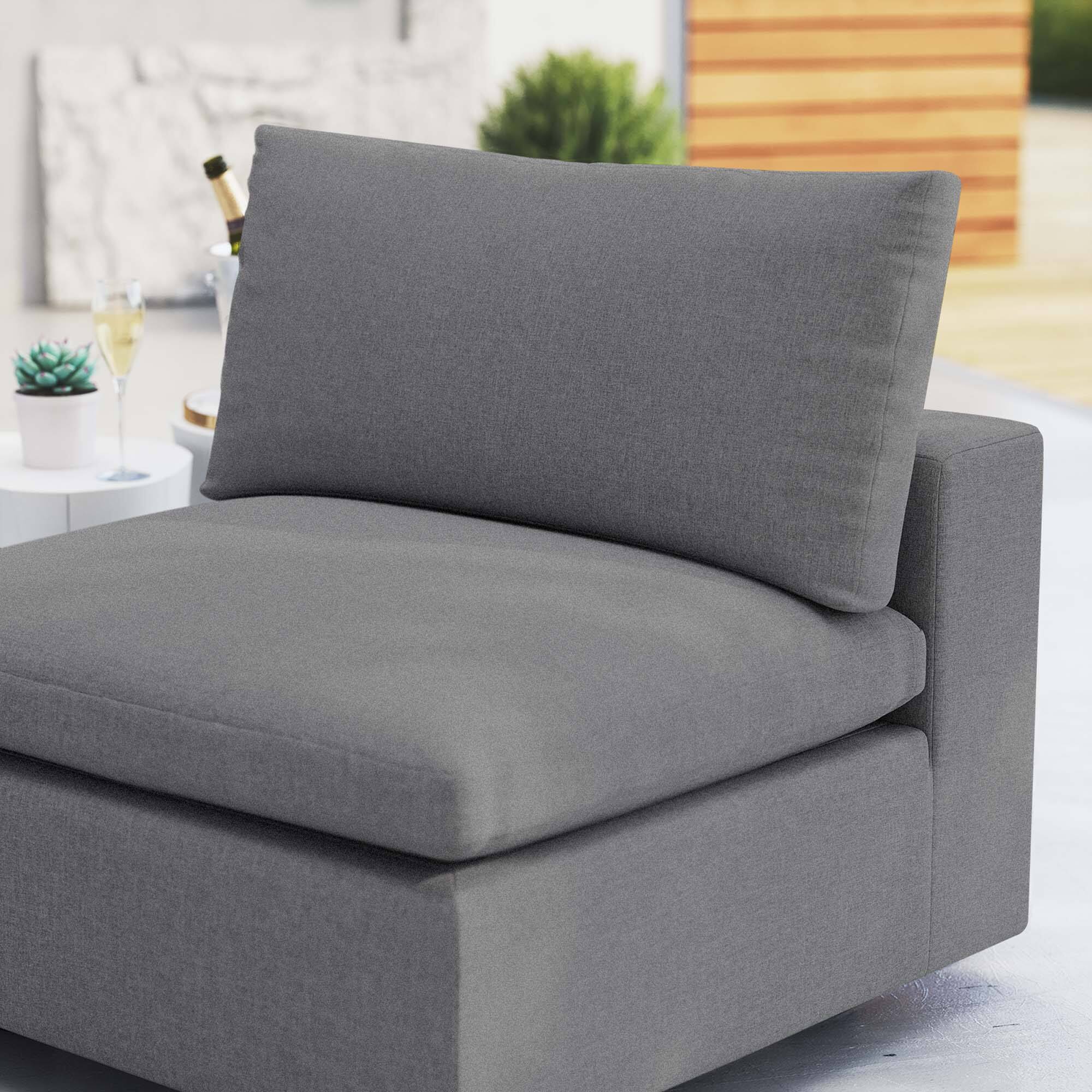 Back. Modway - Commix Sunbrella® Outdoor Patio Armless Chair by Modway - Gray.