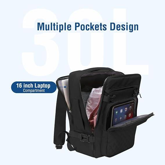 Multiple Pockets Design  
16 inch Laptop Compartment