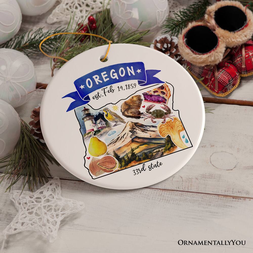 OREGON  
est. Feb 14, 1859  
33rd state  

ORNAMENTALLY YOU