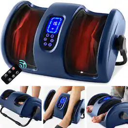 Best Choice Products - Foot Massager Machine, Therapeutic Reflexology Massager w/ High-Intensity Rollers - Navy Blue
