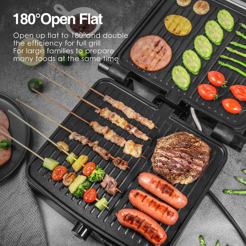 180° Open Flat

Open up flat to 180° and double the efficiency for full grill. For large families to prepare many foods at the same time.