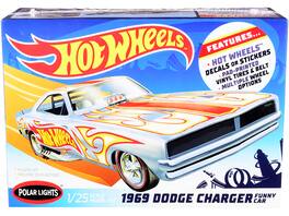 Skill 2 Model Kit 1969 Dodge Charger Funny Car "Hot Wheels" 1/25 Scale Model by Polar Lights - Multicolor