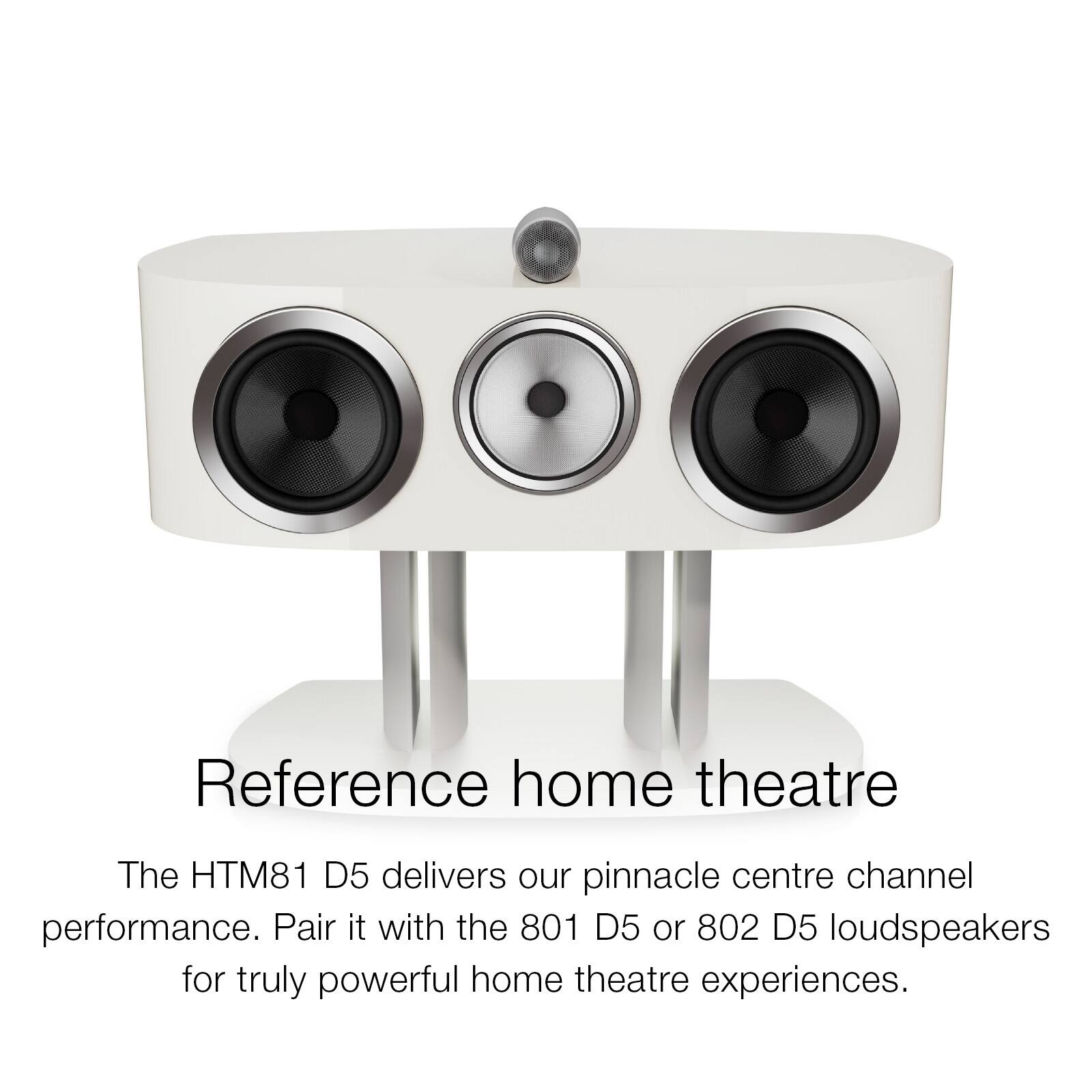 Reference home theatre

The HTM81 D5 delivers our pinnacle centre channel performance. Pair it with the 801 D5 or 802 D5 loudspeakers for truly powerful home theatre experiences.