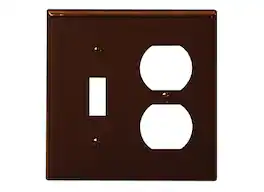 Leviton - 2 gang Plastic Duplex/Toggle Wall Plate 1 pk - Brown