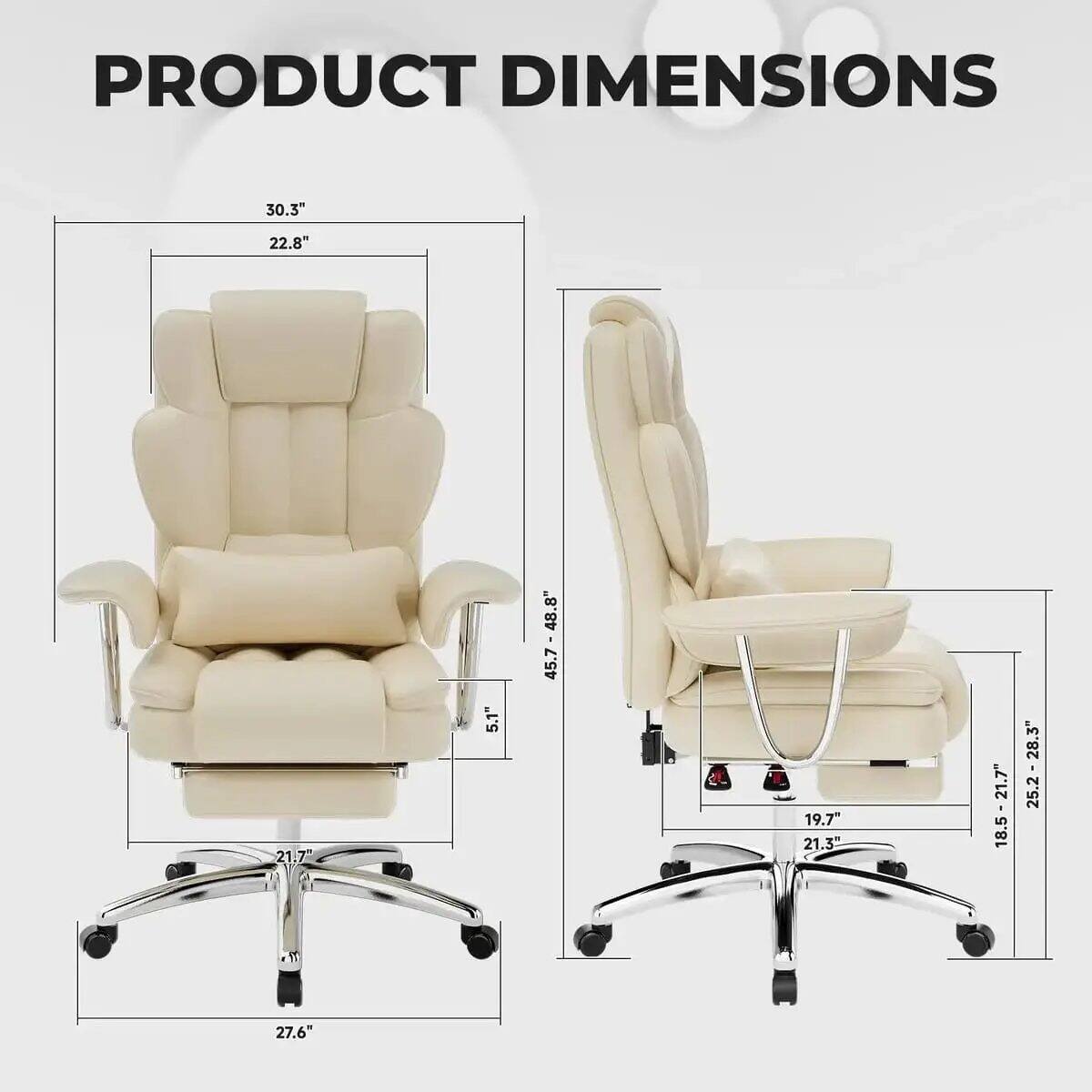 PRODUCT DIMENSIONS

- 30.3"
- 22.8"
- 21.7"
- 5.1"
- 48.8" - 45.7"
- 19.7"
- 21.3" - 18.5" - 21.7" - 18.5"
- 25.2" - 28.3" - 25.2"
- 27.6"