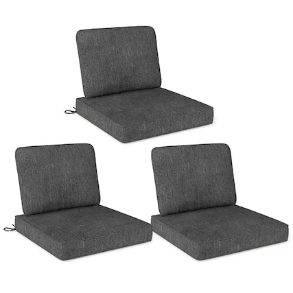 Front. Costway - Costway 6-Pack 24" x 24" Deep Seat Cushion & Back Pillow with Removable Covers Outdoor - Gray.