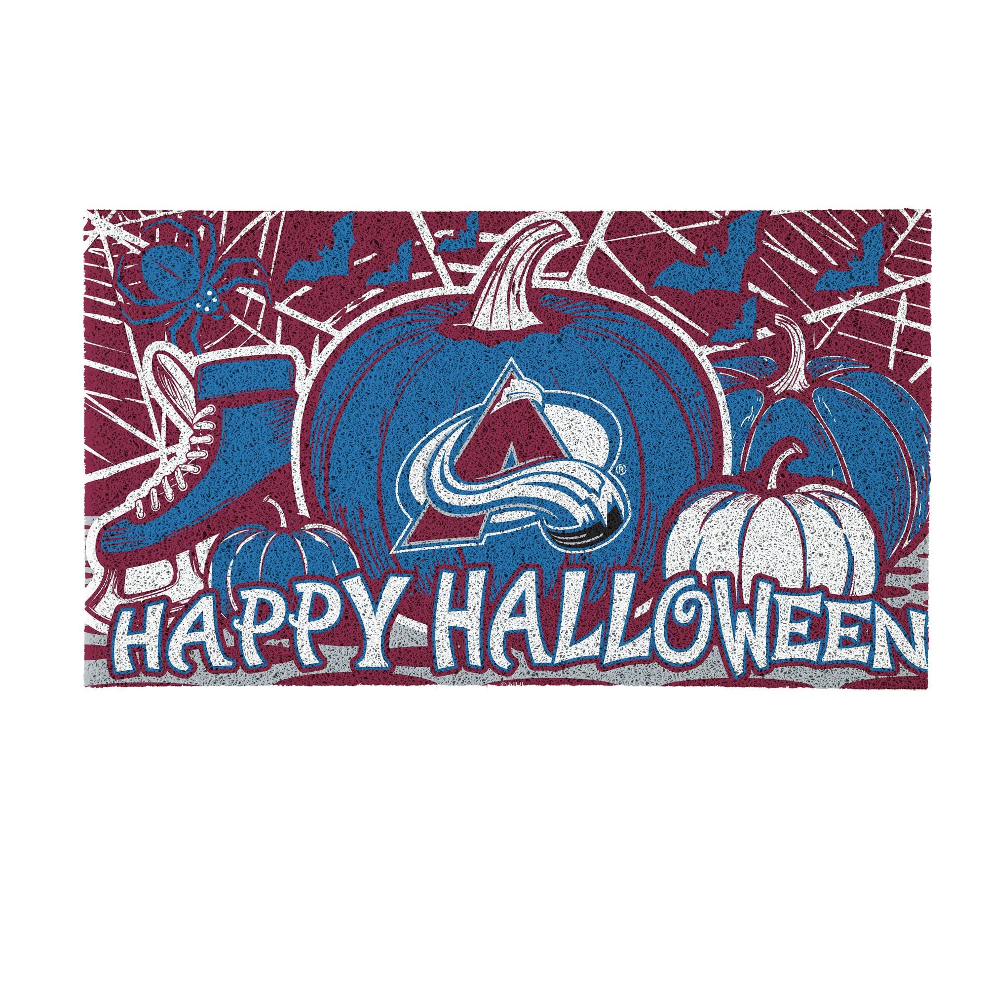 Alt View 1. Evergreen Enterprises - Colorado Avalanche 28" x 16" Happy Halloween Turf Door Mat - Multicolor.