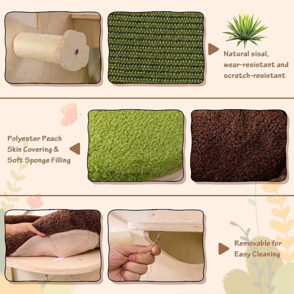 Natural sisal, wear-resistant and scratch-resistant  
Polyester Peach Skin Covering & Soft Sponge Filling  
Removable for Easy Cleaning