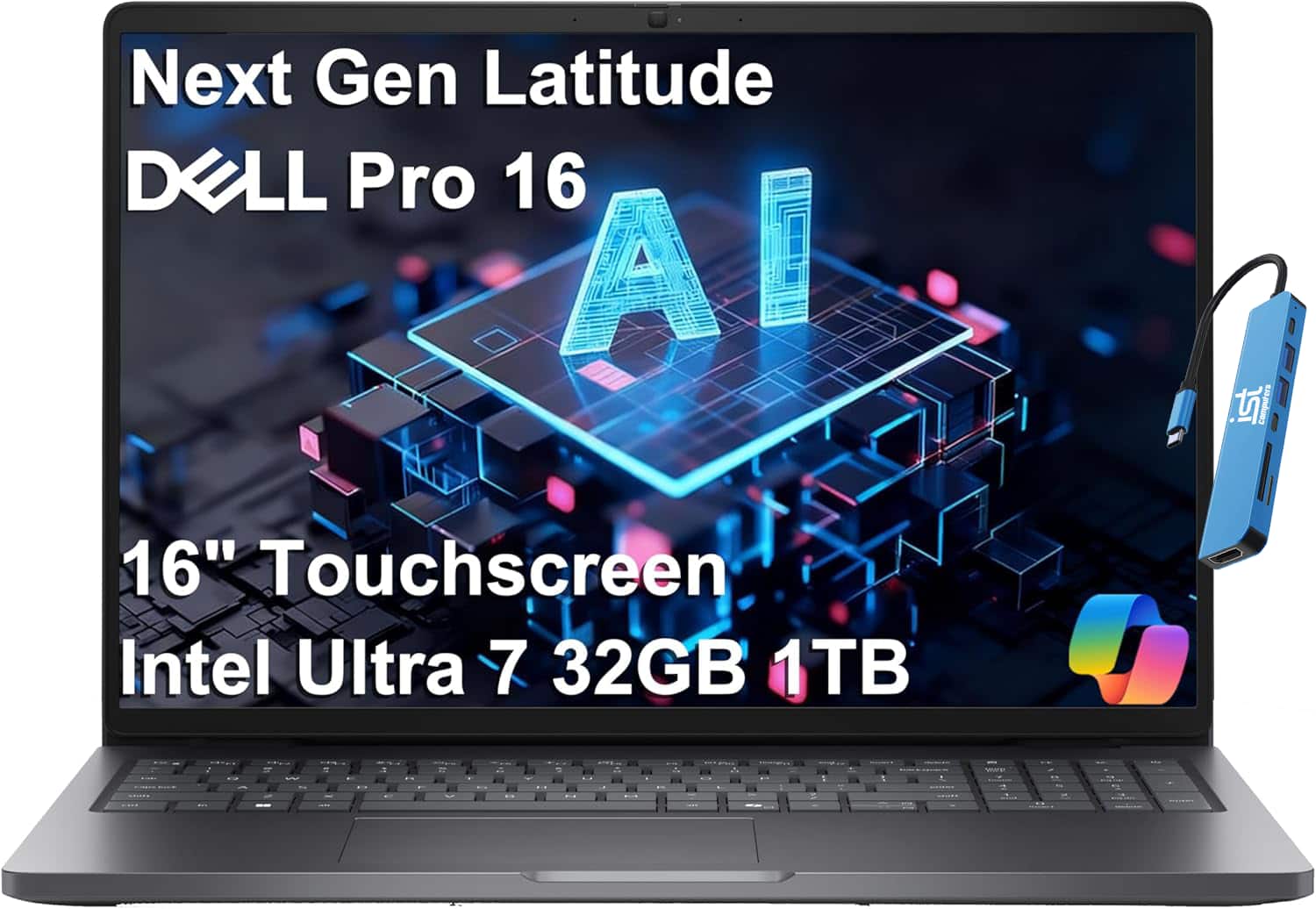 Dell - Pro 16 16" 2K Touchscreen Laptop - AI PC - Intel Core Ultra 7 - 32GB Memory - 1TB SSD - Thunderbolt 4 - Windows 11 Pro - Gray