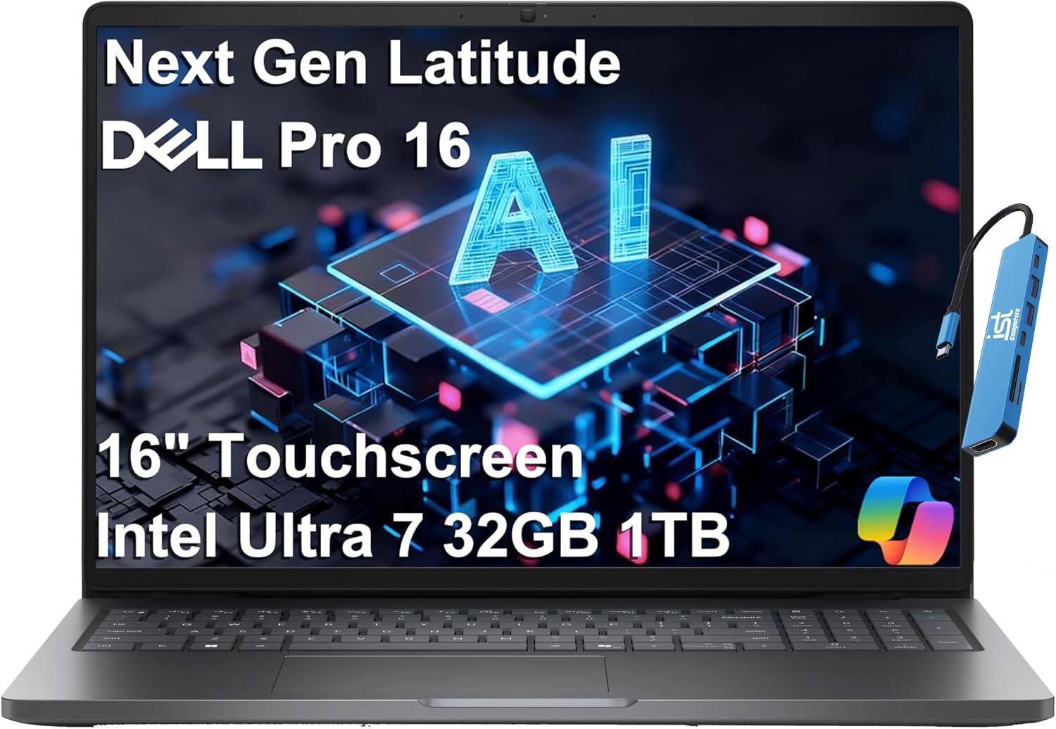 Dell - Pro 16 16" WUXGA Touchscreen Laptop - AI PC - Intel Core Ultra 7 - 32GB Memory - 1TB SSD - Thunderbolt 4 - Win 11Pro - Gray