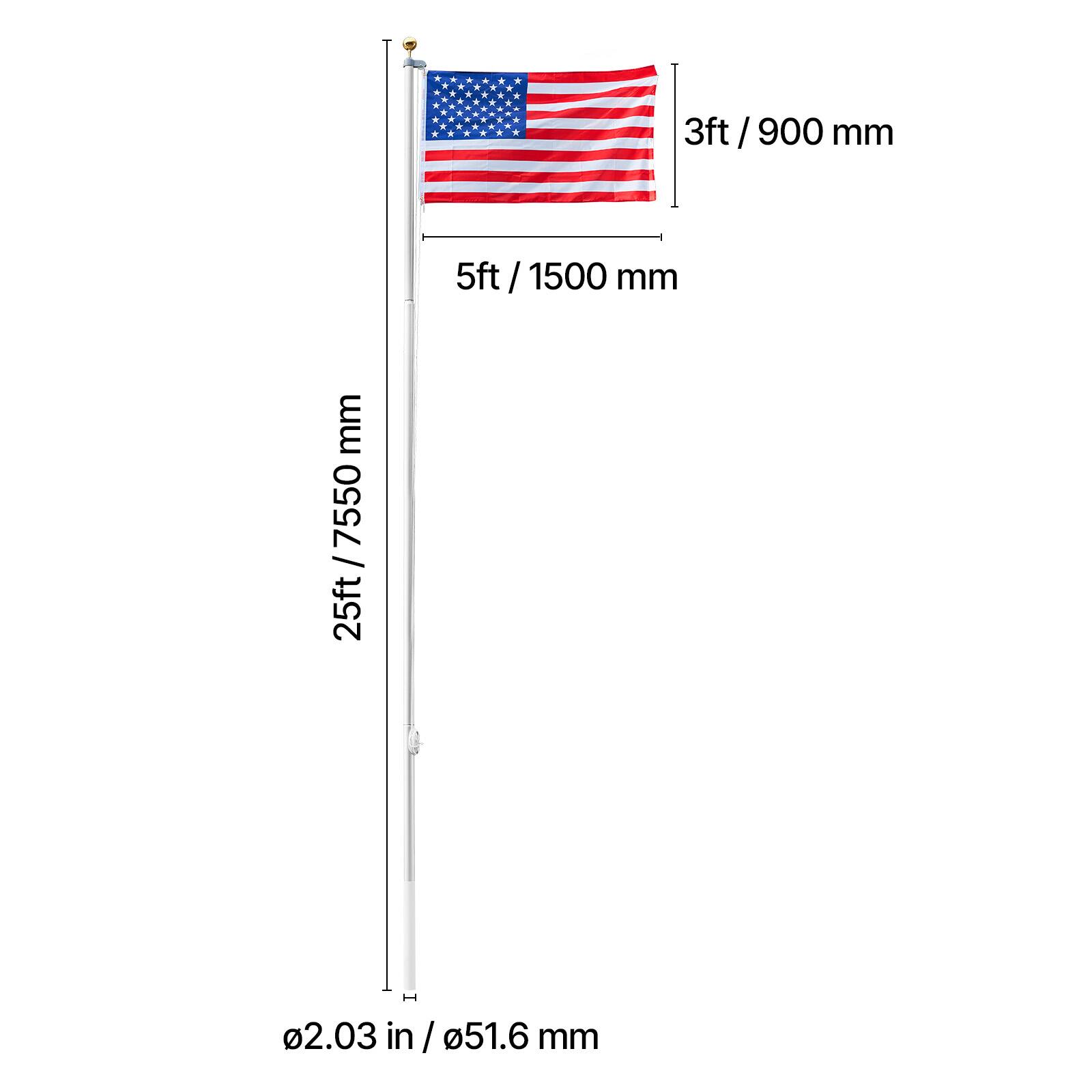 3ft / 900 mm  
5ft / 1500 mm  
25ft / 7550 mm  
Ø2.03 in / Ø51.6 mm