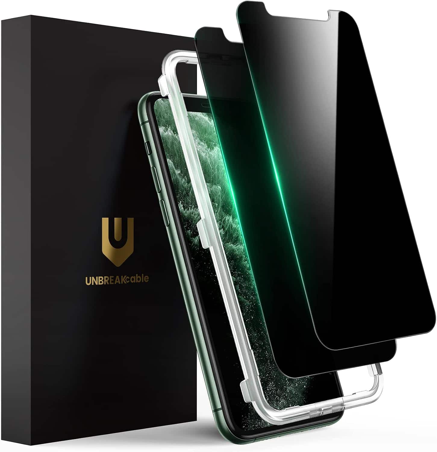 UNBREAKcable - 2-Pack Screen Protector Tempered Glass for iPhone 11 Pro Max/XS Max - Privacy