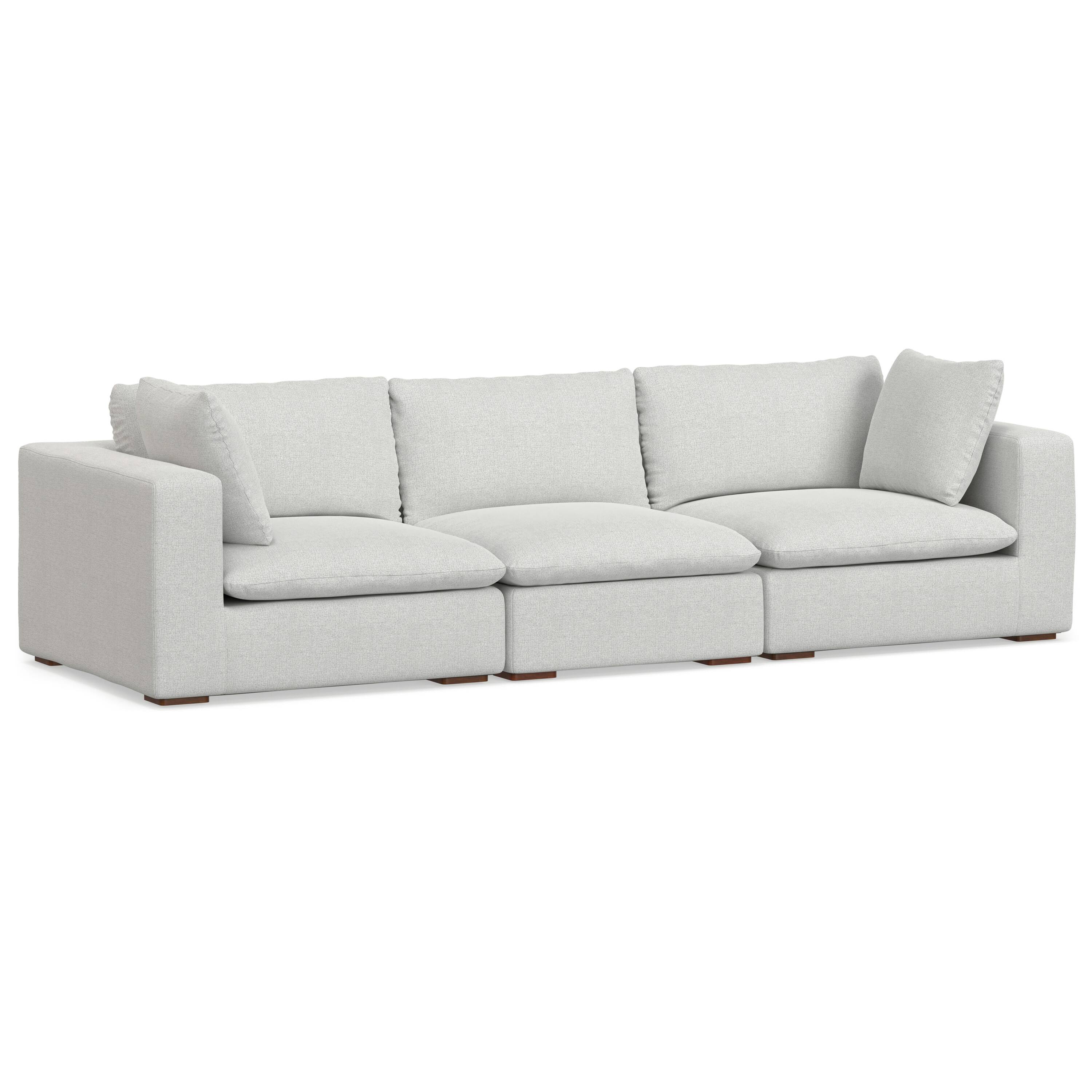 Left. Simpli Home - Jasmine 3-Seater Modular Sofa in Performance Fabric - Cloud Grey.