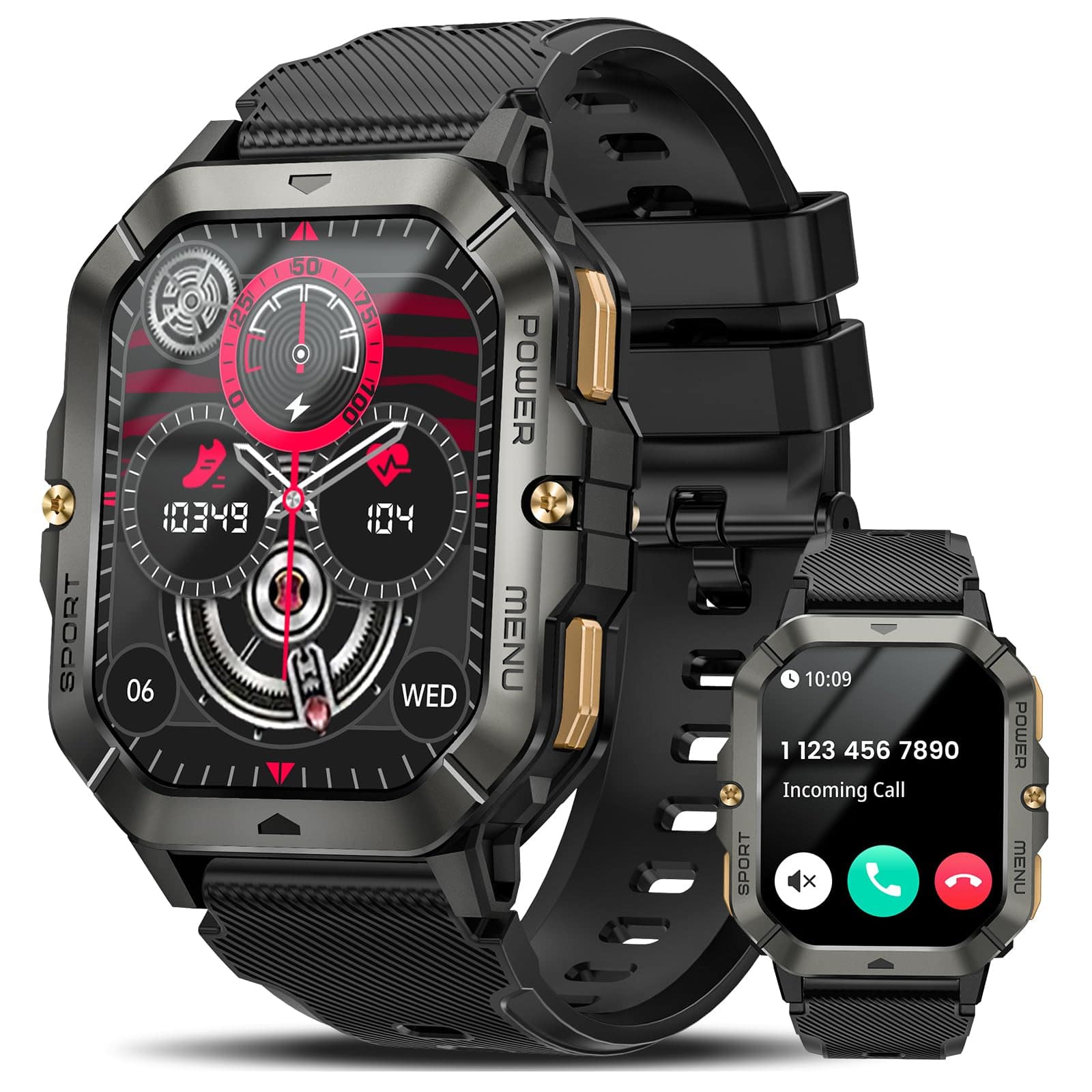 The Best Inks - Smart Watches For Men (answer/make Calls) 2.02'' Fitness Watch Android And Waterproof With - Black