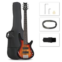 Winado - Bass Guitar 6 String Electric Bass Guitars, Beginner Bass Guitar with Professional 3 Way Pickup Selector, Premium Cable