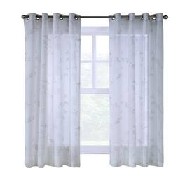 Commonwealth Home Fashions - Commonwealth Habitat Triston Window Top Panel With 8 Silver Grommets 1" Side Hems and 3" Bottom Hem - 50x84" - White