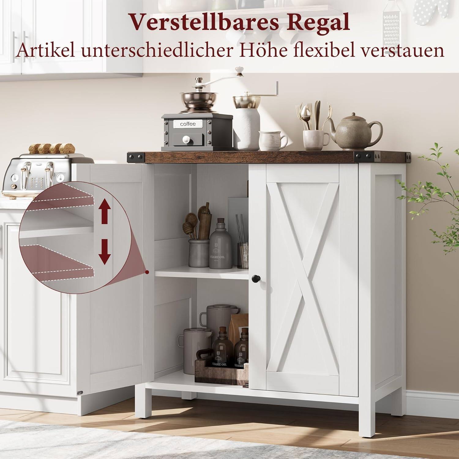 Verstellbares Regal  
Artikel unterschiedlicher Höhe flexibel verstauen