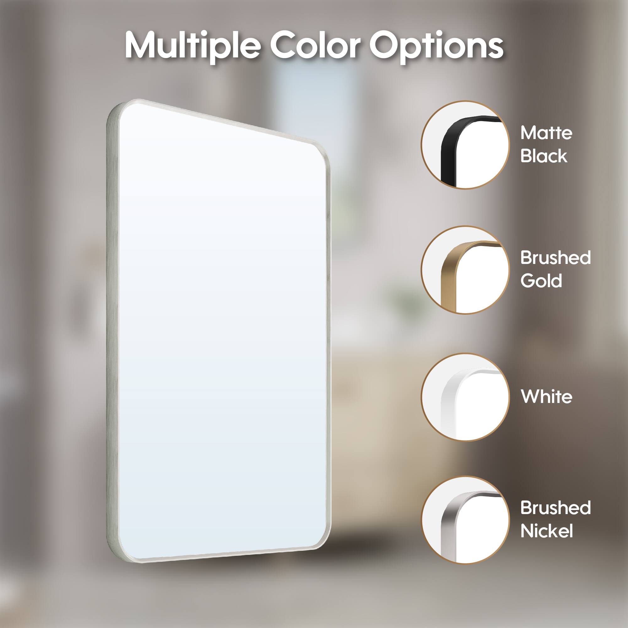 Multiple Color Options: Matte Black, Brushed Gold, White, Brushed Nickel