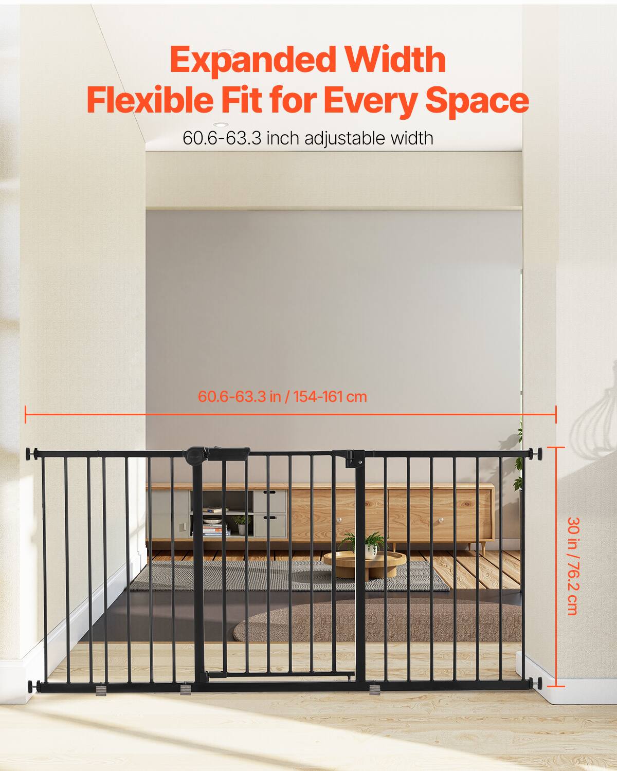 Expanded Width Flexible Fit for Every Space

60.6-63.3 inch adjustable width

60.6-63.3 in / 154-161 cm

30 in / 76.2 cm