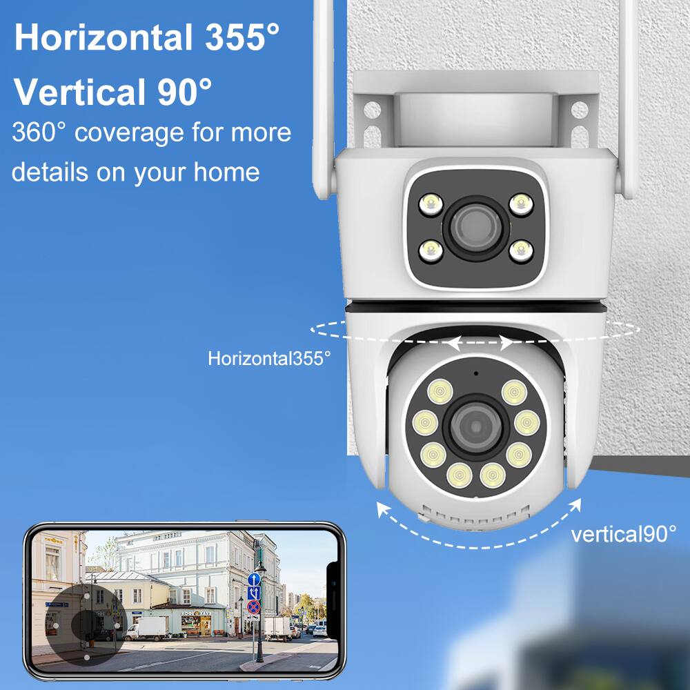 Horizontal 355°  
Vertical 90°  
360° coverage for more details on your home  

Horizontal355°  
Vertical90°