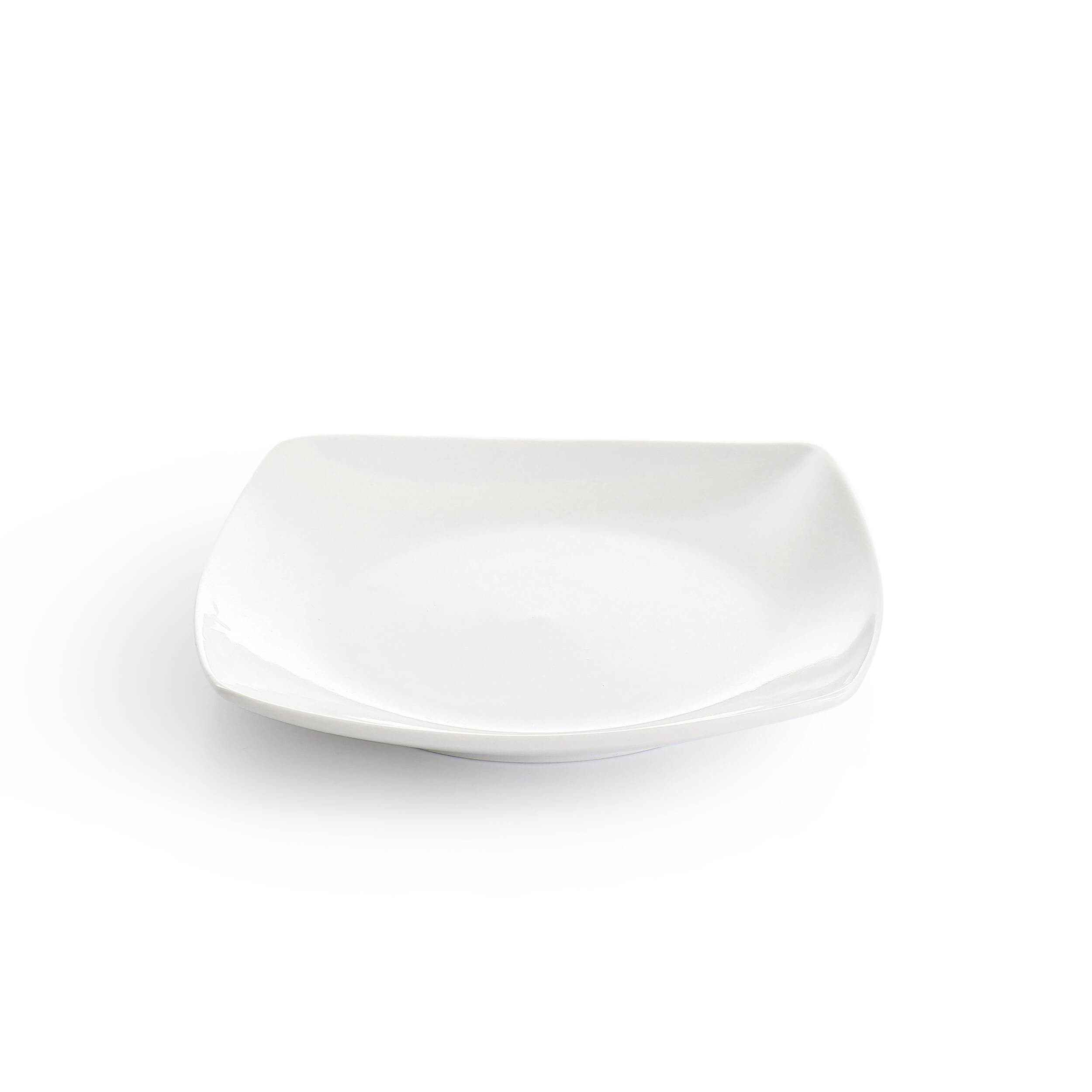 Alt View 3. Gibson - Gibson Elite Soho Lounge 16 Piece Square Fine Ceramic Dinnerware Set in White - White.
