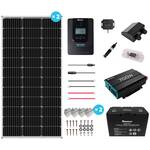Renogy - Mountable Solar Panel Kit (Inverter, 100W Panel x2, 100ah Lithium Ion Battery & Accy's) - Black