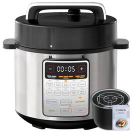 GlowWise - Uni 6QT Electric Pressure Cooker, 9-in-1 Multi-Cooker: Slow Cook/Rice/Steam/Yogurt/Cake/Saute/Soup/Warmer, 1200W - Silver