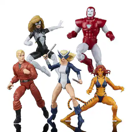 Front. Marvel - Hasbro F7053 6 inch Marvel Legends Series The West Coast Avengers (60th Anniversary) Action Figures - Black.