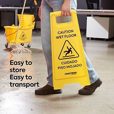CAUTION WET FLOOR  
CUIDADO PISO MOJADO  

Easy to store  
Easy to transport  

COASTWIDE