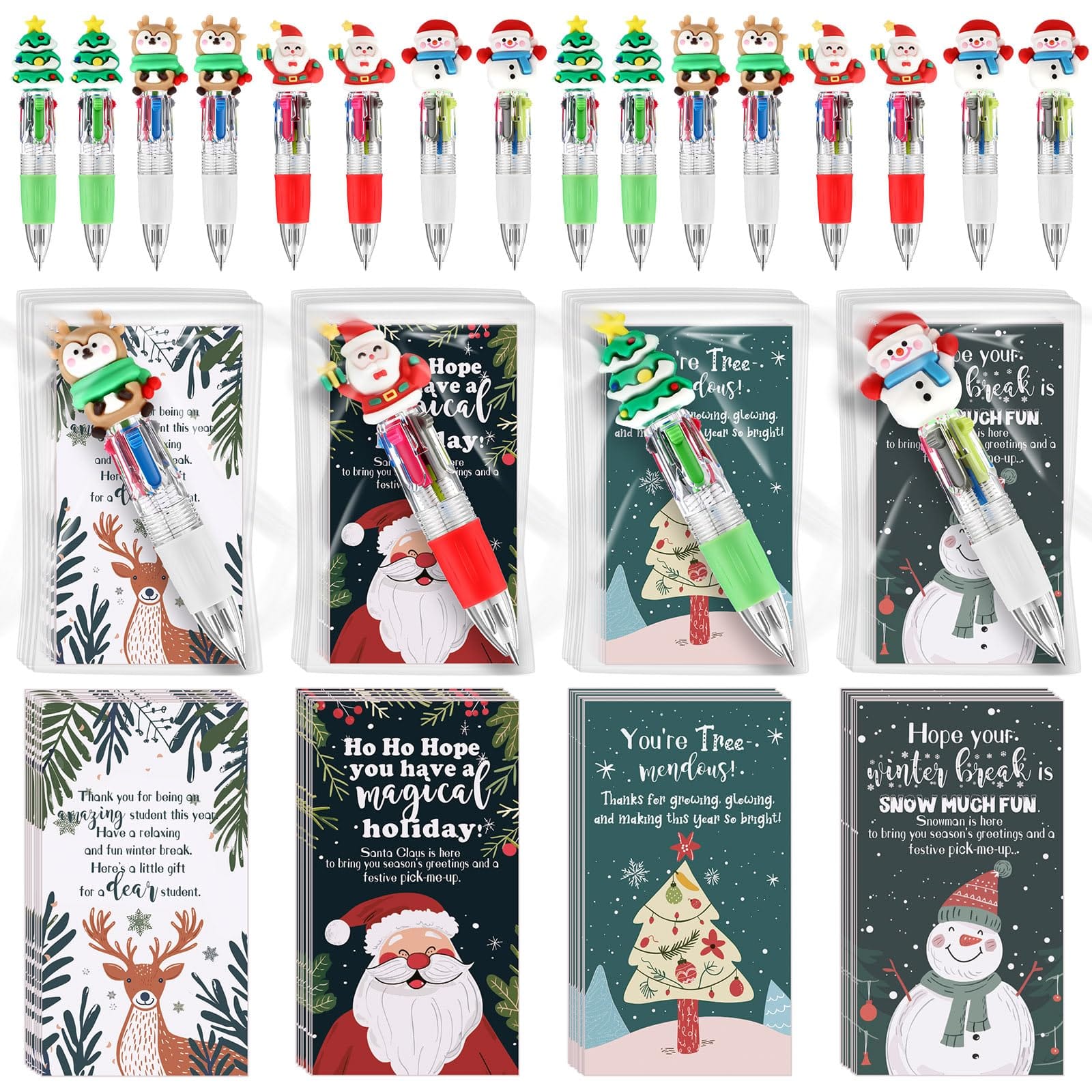 Paradigms Interiors - Dumpster Fire Pens Gifts Bulk Funny 4 in 1 Multicolor Ballpoint Pen Desk Accessories With Positive Cards For Christma...