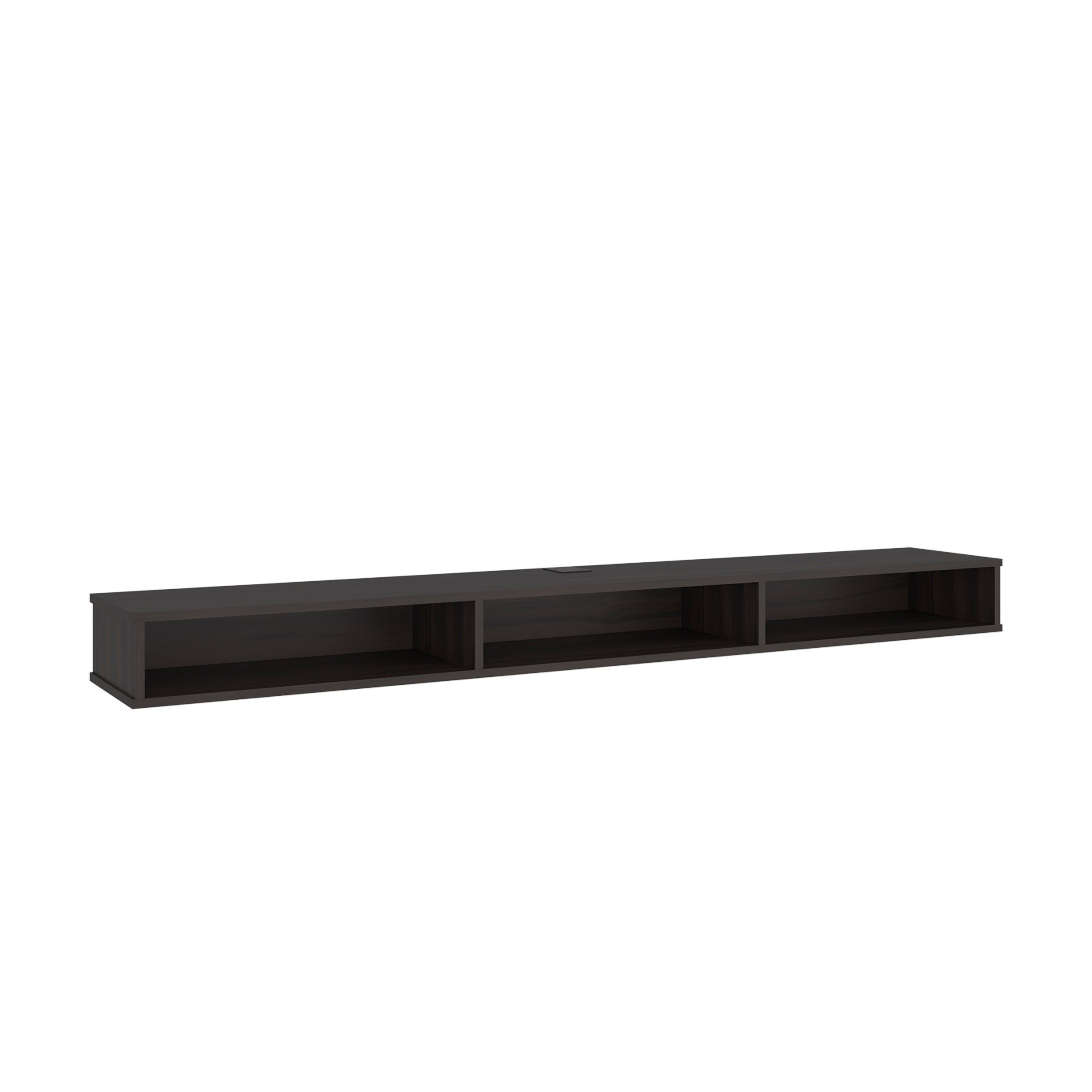 Alt View 1. TuHome - Tuhome Luft 71" Wide Floating TV Stand with Open Shelves, Wall Mounted Media Console and Entertainme - Brown.
