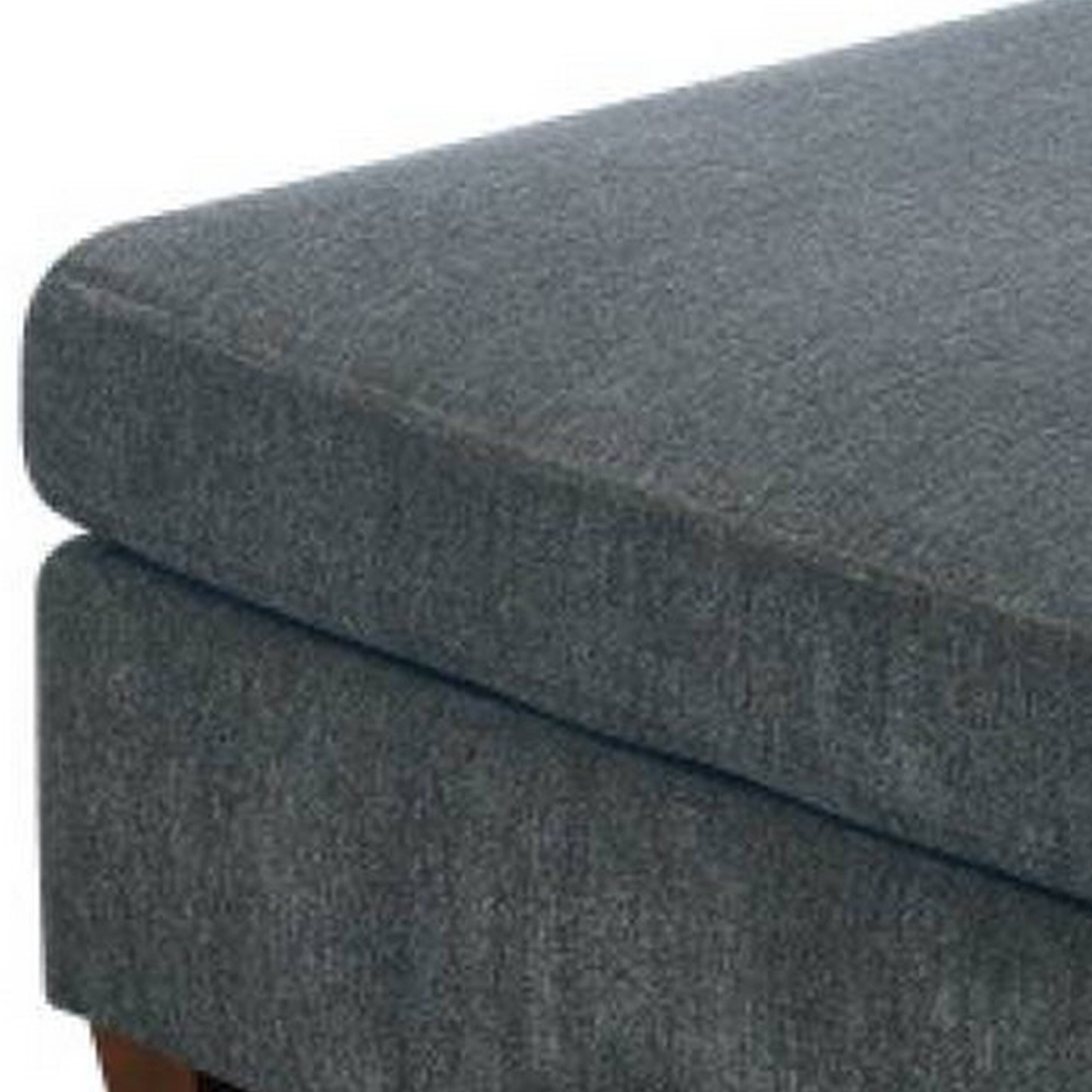Alt View 3. Manhattan Lane - 37 Inches Fabric Upholstered Wooden Ottoman - Gray.