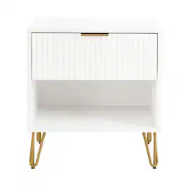 Manhattan Comfort - Dumbo Modern 20" Fluted Nightstand - White