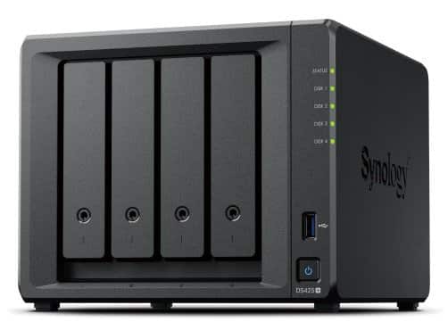 Synology - DiskStation DS425+ 4-Bay NAS Server Compact Storage Hub with 100% Data Ownership - Black