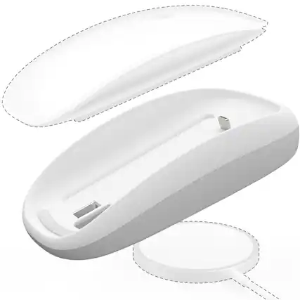 Front. HM 1810 - Mouse Compatible With Magic Grip Charging Support Base - White.