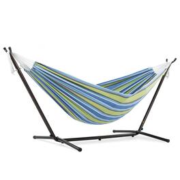 Vivere - Double Cotton Hammock, Comfortable Daybed with Steel Stand, 9' - Oasis