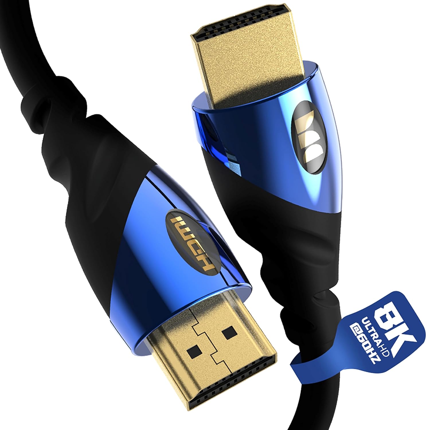 Monster - 12ft. 8K Ultra High-Speed HDMI 2.1 Cable 48Gbps with eARC, Certified 8K @60Hz, 4K@120Hz - Blue