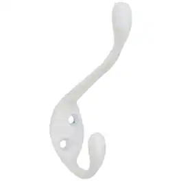 National - Hardware Zinc Decorative Ball Tip Heavy Duty Garment Hook 35 lb. cap. 1 pk - White