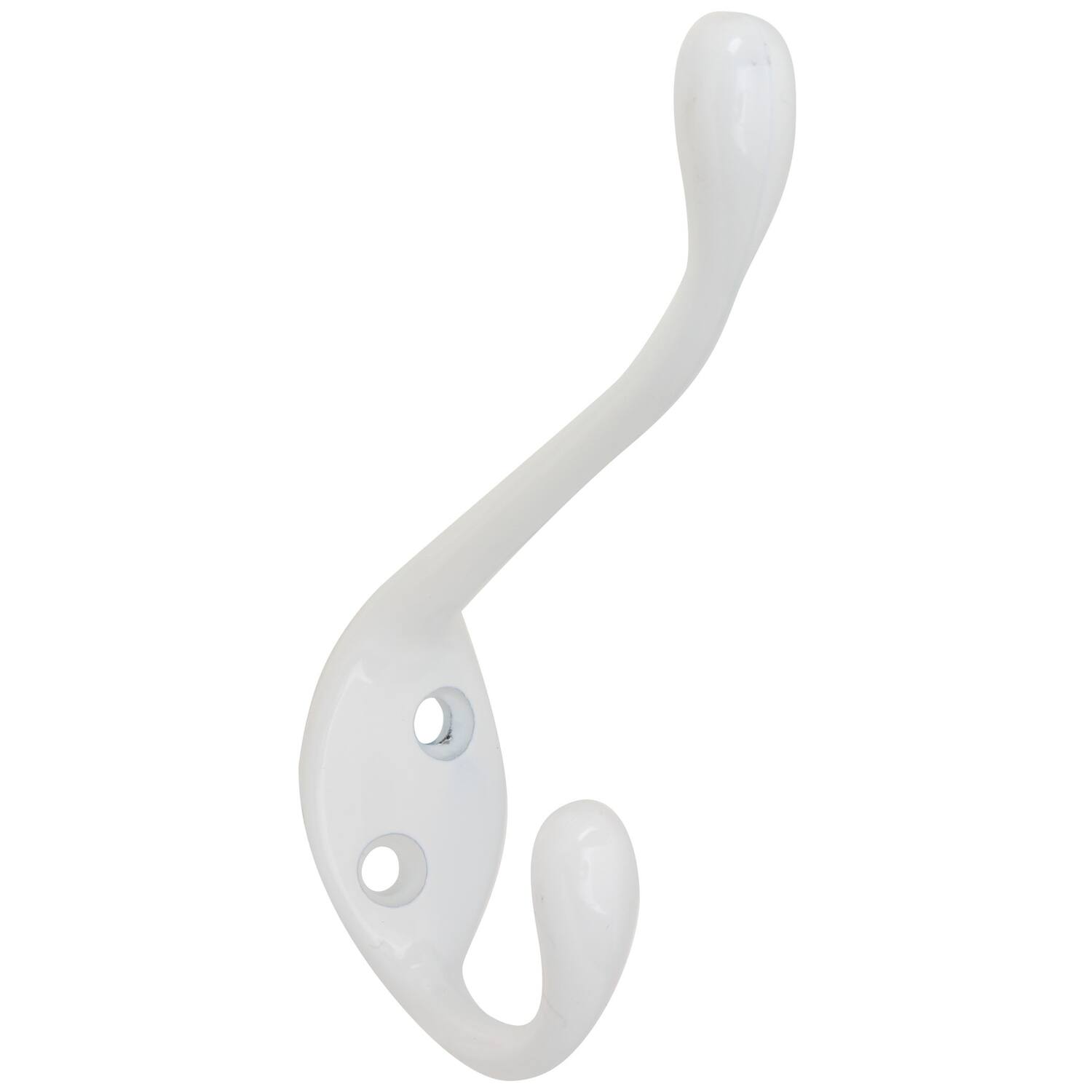 Front. National - National Hardware White Zinc Decorative Ball Tip Heavy Duty Garment Hook 35 lb. cap. 1 pk - White.