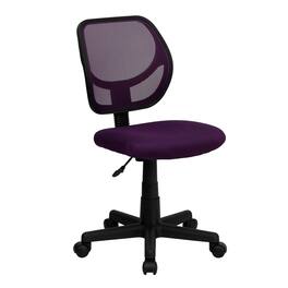 Emma + Oliver - Mid-Back Mesh Swivel Task Office Chair with Curved Square Back - Purple