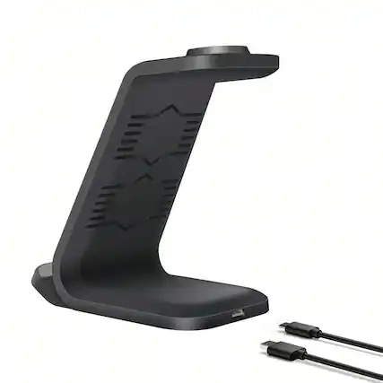 Front. SKRAN - 3 In 1 Fast Wireless Charging Stand-Wireless Charger Compatible With Samsung Galaxy, Galaxy Watch Ultra 8, Galaxy Buds - White.