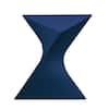 Front. LeisureMod - Randolph 15.75" Stackable Side Table, Weather-Resistant Triangular Plastic Accent End Table for Living Room or Backyard - Navy Blue.