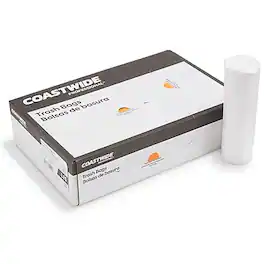 Coastwide Professional - 55-60 Gallon Trash Bag, 38" x 60", High Density, 16 mic, 200 Bags/Box - Natural